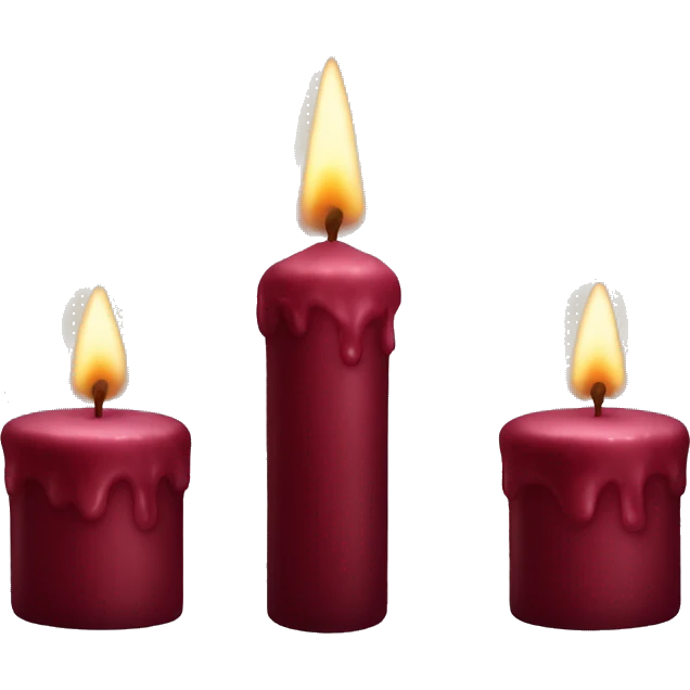 3 Dark red velvet candles emoji