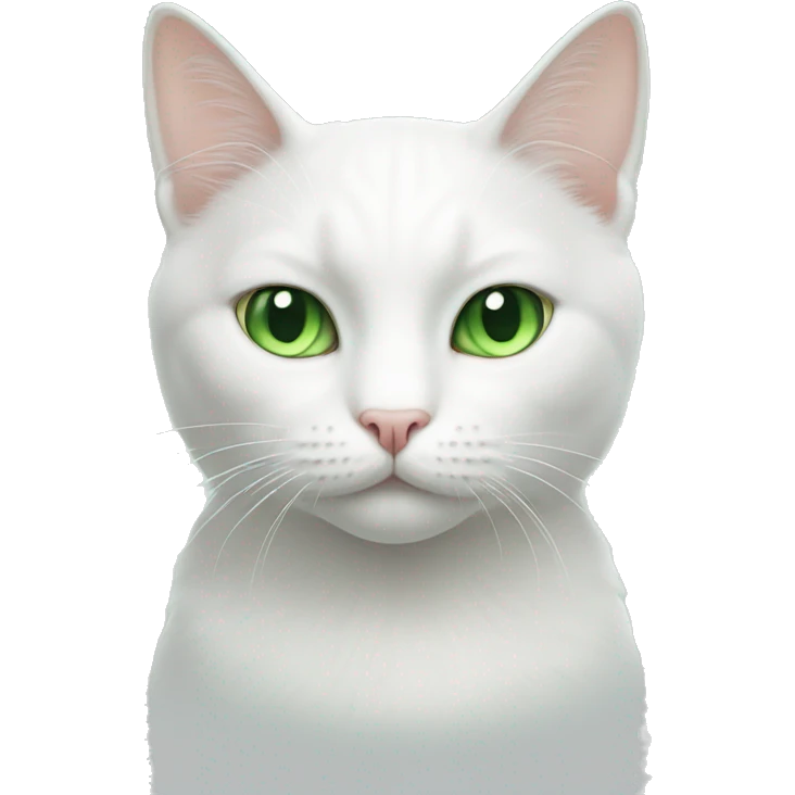 White cat with green eyes emoji