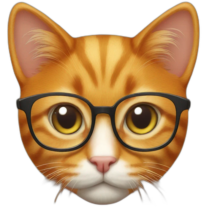 ginger cat with glasses emoji