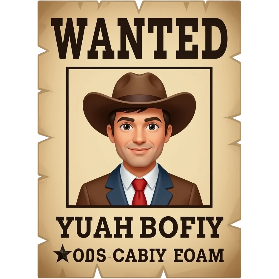 most Wanted cowboy poster emoji