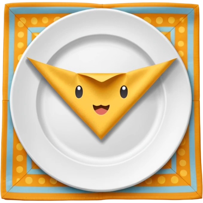 flapped patterned napkin emoji