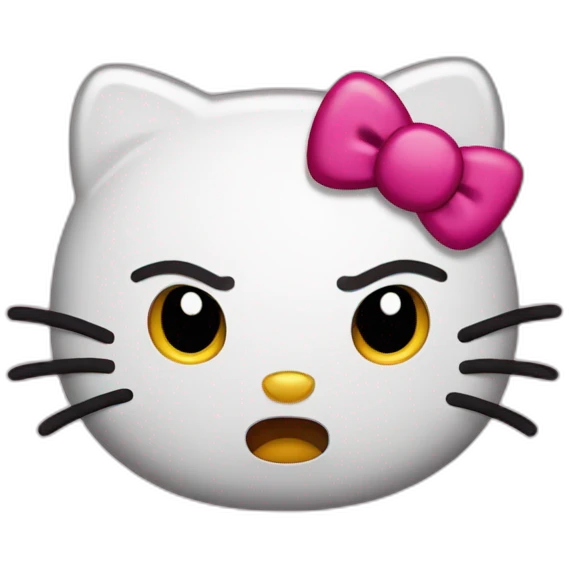 Angry Hello kitty emoji