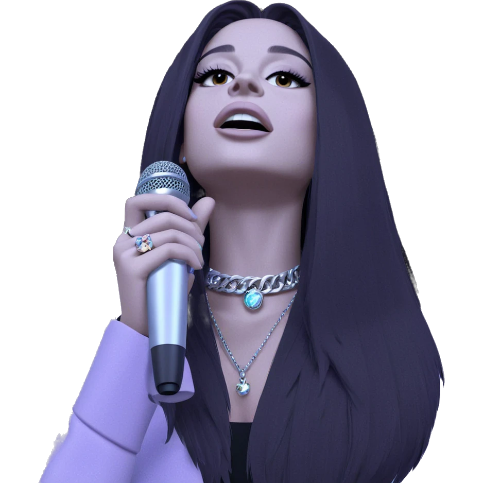 girl with microphone and jewelry emoji