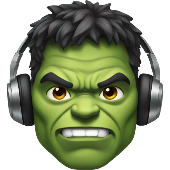 hulk with headphones emoji