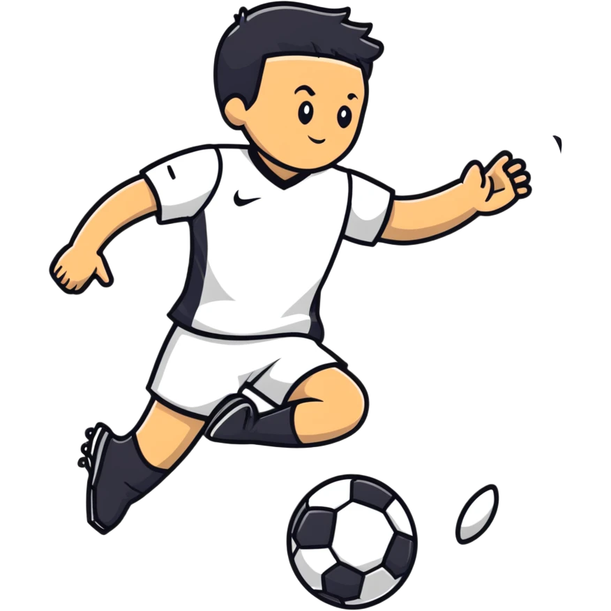 jogador a chutar uma bola emoji