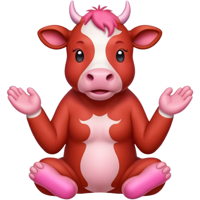 red cow paws in praying position emoji