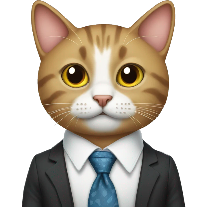 cat with tie emoji