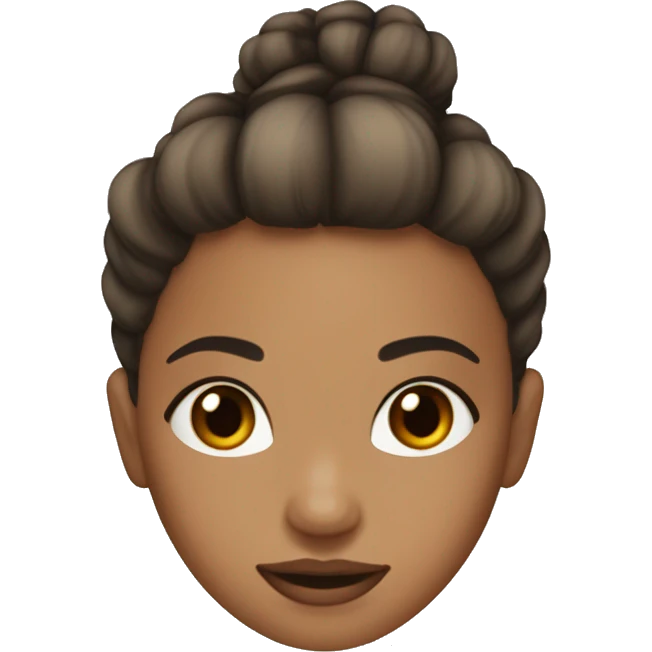  girl with short blonde hair tied into two small, spiky pigtails and dark brown bangs, dark brown eyes and light skintone emoji