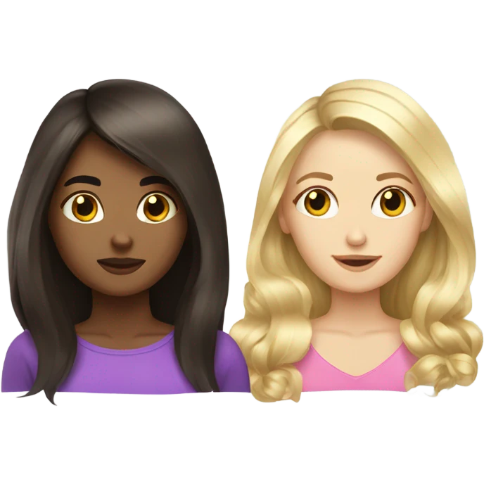  Rusian Brunette hair girl and a blonde haired bestie  emoji