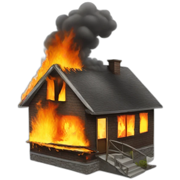 House burning down emoji