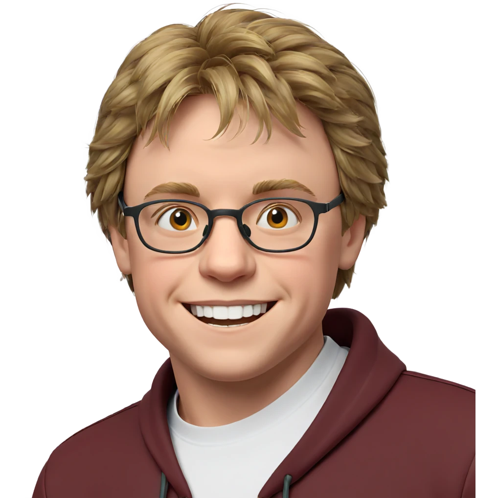 smiling boy with glasses emoji