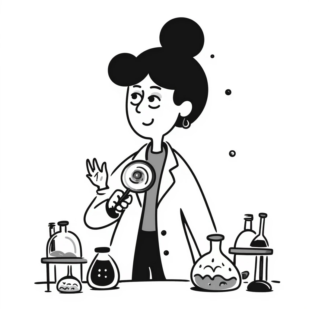 female octopus studying, hand-drawn doodle style emoji