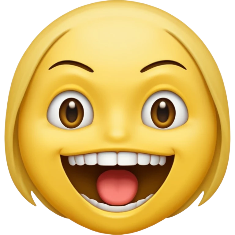 a face with a large opened mouth in emoji of whatsapp style (yellow). Larger is, better is emoji