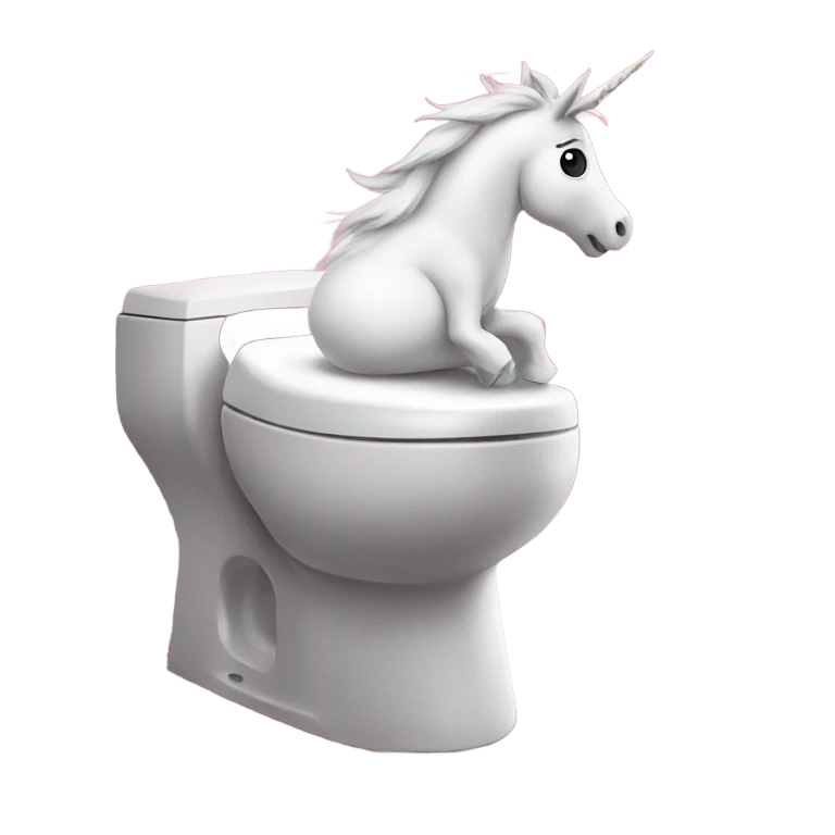 Unicorn on a toilet emoji