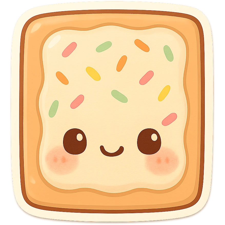 adorable chibi poptart, blushing cheeks, cartoon style emoji
