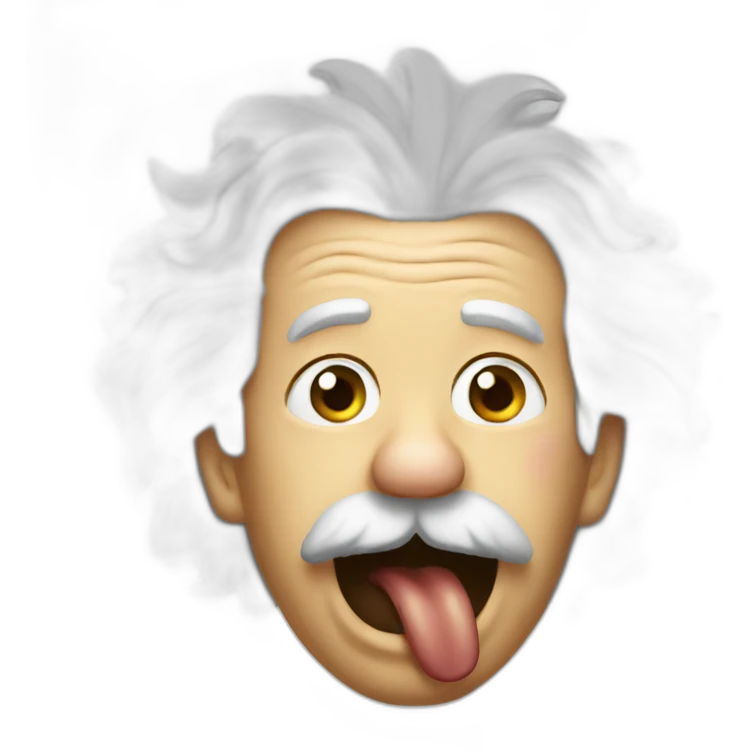 einstein tongue emoji