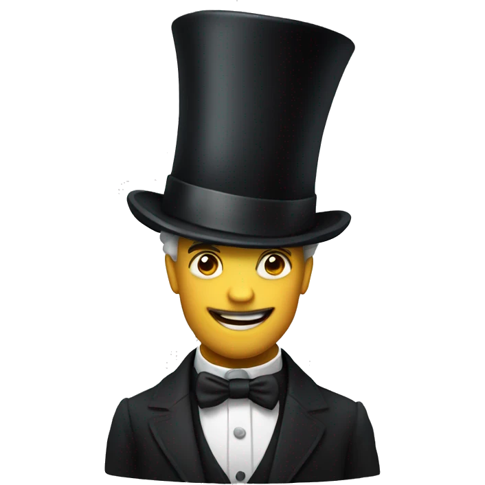 Gentelman with top hat and tea emoji