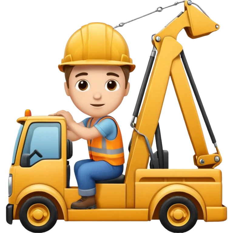 boy in construction truck emoji