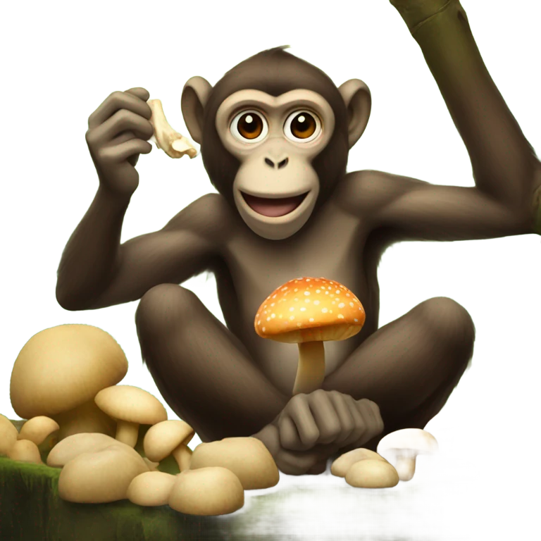 Monkey eating mushrooms  emoji