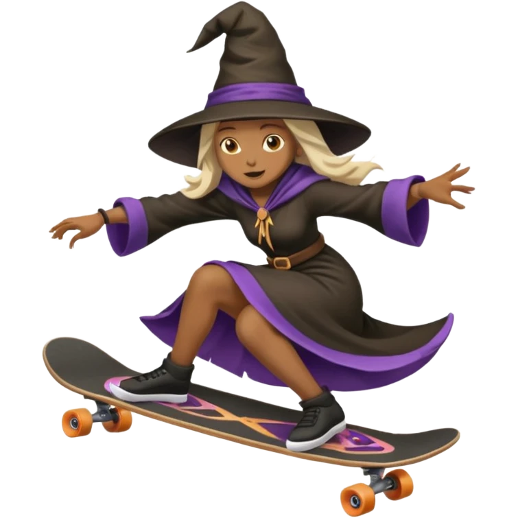 Witch riding a skateboard emoji