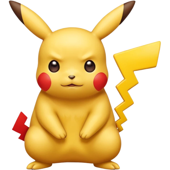 Un Pikachu rouge qui et triste avec des éclairs  emoji
