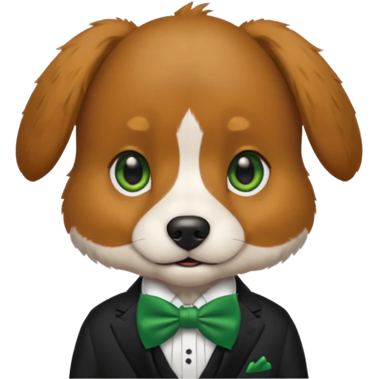 dog with suit and green bow tie emoji