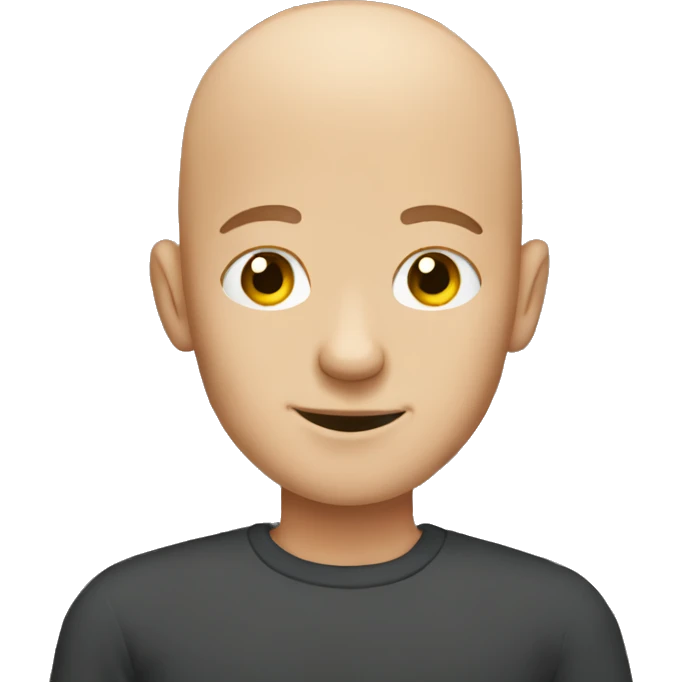 bald boy with stone wall emoji