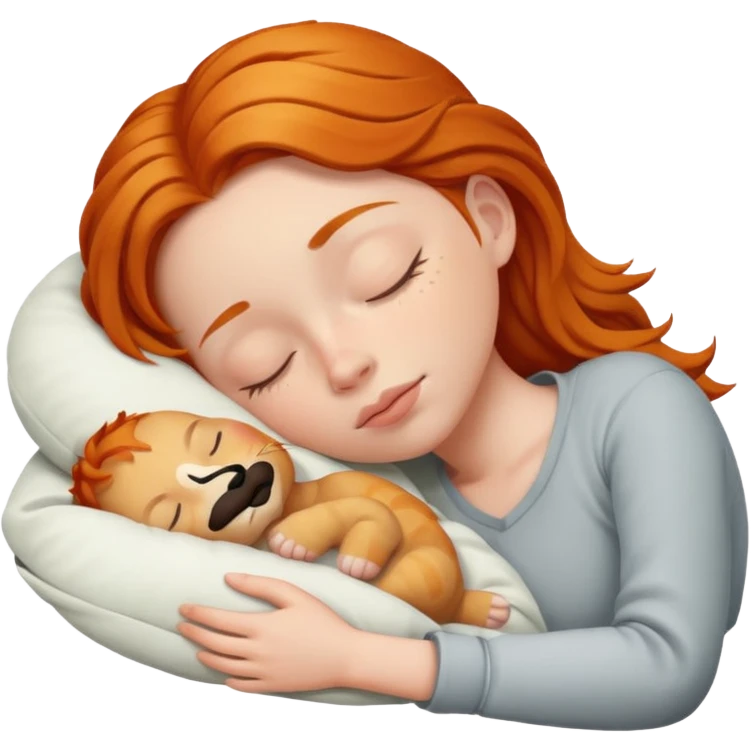 Ginger girl sleeping  emoji