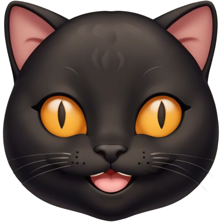 praying black cat smiling with closed eyes emoji