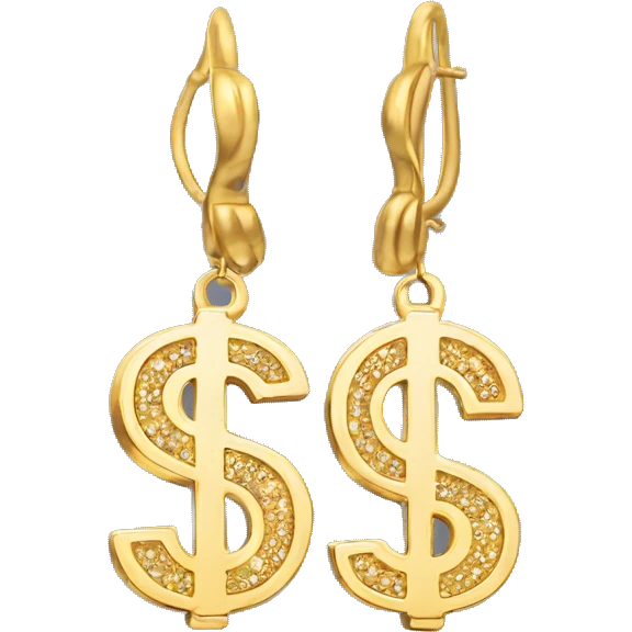 dollar shaped earring emoji