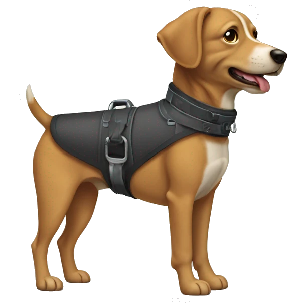 Un chien avec un harnais  emoji