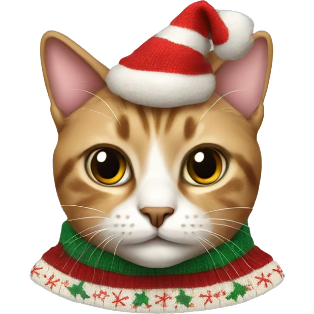 Cat wearing a christmas sweter emoji