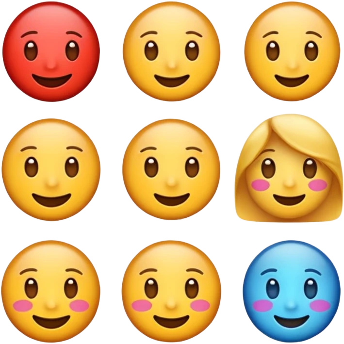 uzun bir emoji olsun böyle 8 tane emoji yan yana olsun kare kare yan yana olsu hepsi emoji