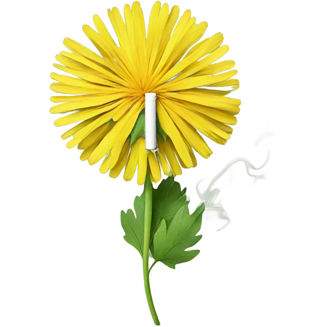 Dandelion with a cigarette emoji