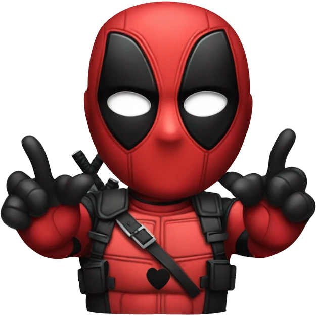 deadpool with heart hands emoji