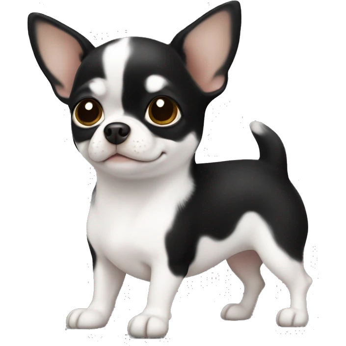 black and white dog chihuahua chubby  emoji