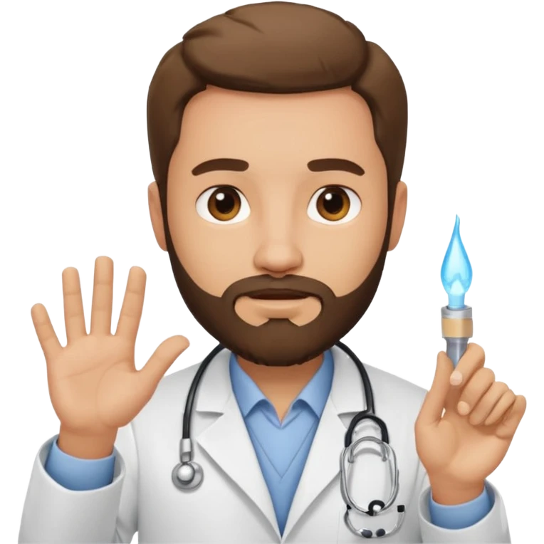 бородатый доктор показывает рукой - все хорошо emoji