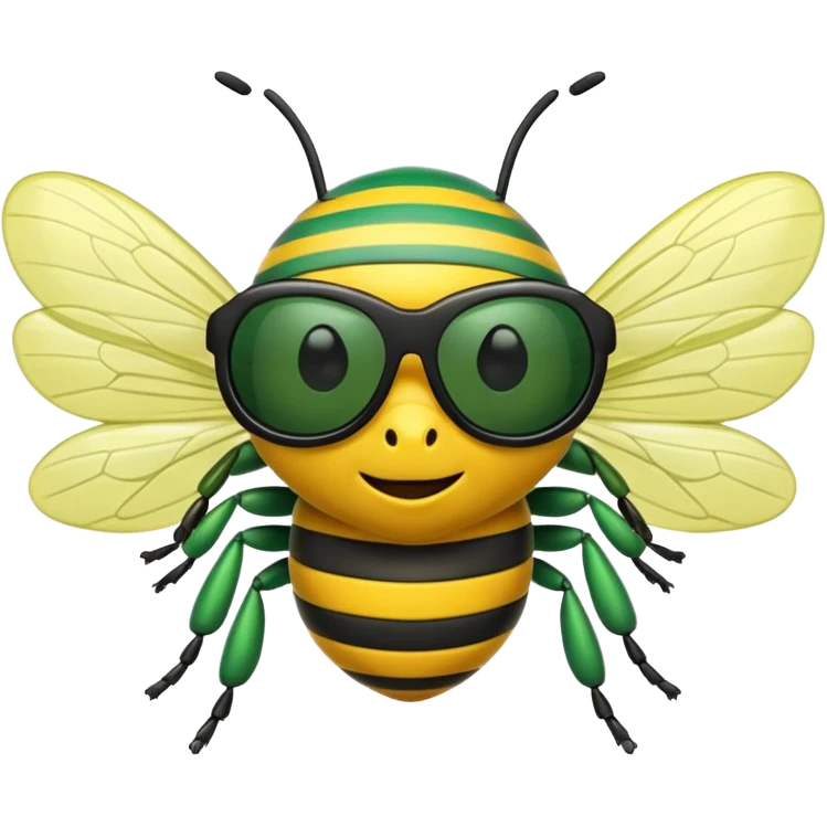 green bee wearing sunglasses emoji