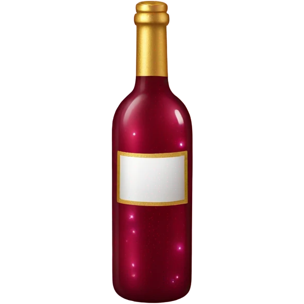 Glittery bottle of wine  emoji
