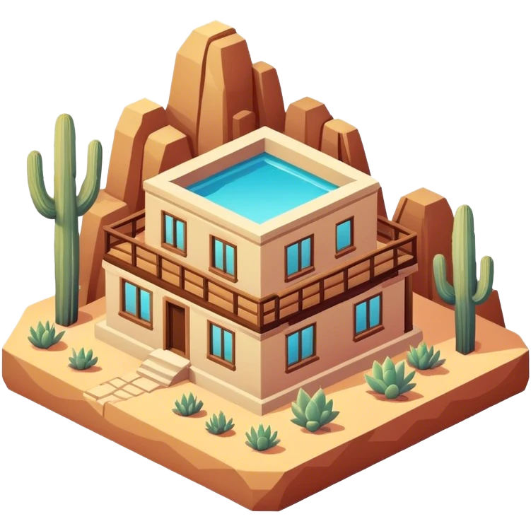 Isometric southwestern desert home emoji