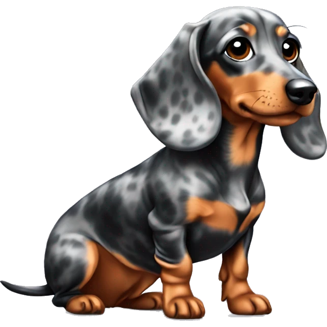 Dapple mini dachshund emoji