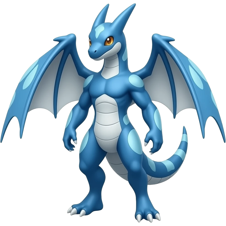 a shiny blue Genesect-Flygon-Raptor-Fakémon emoji