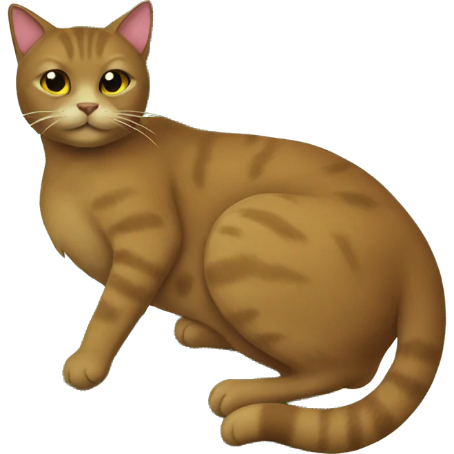 brown cat on a green flowered cat tree emoji