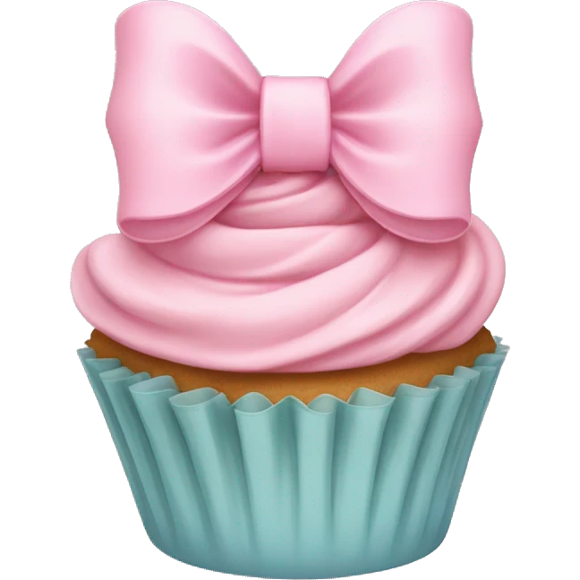 Pastel pink bow cupcake  emoji