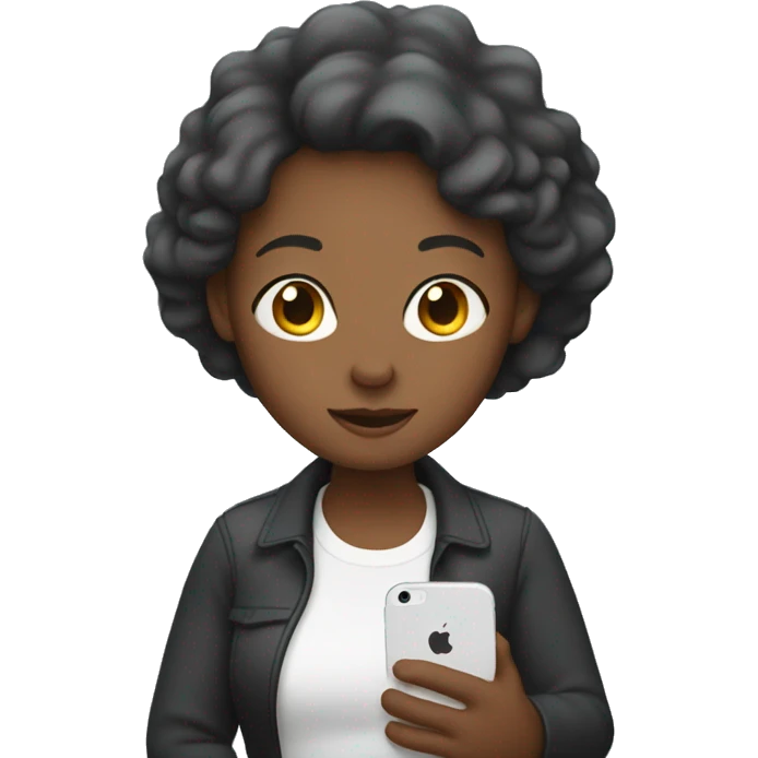 white mom holding iphone emoji