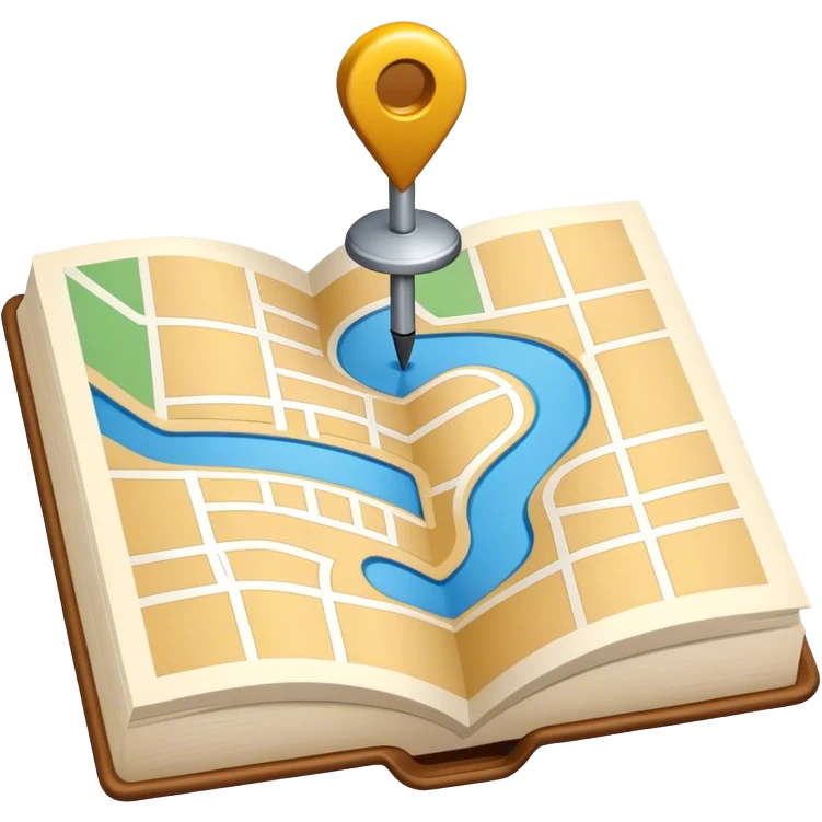 Map Pin / Location Marker on a guide book emoji