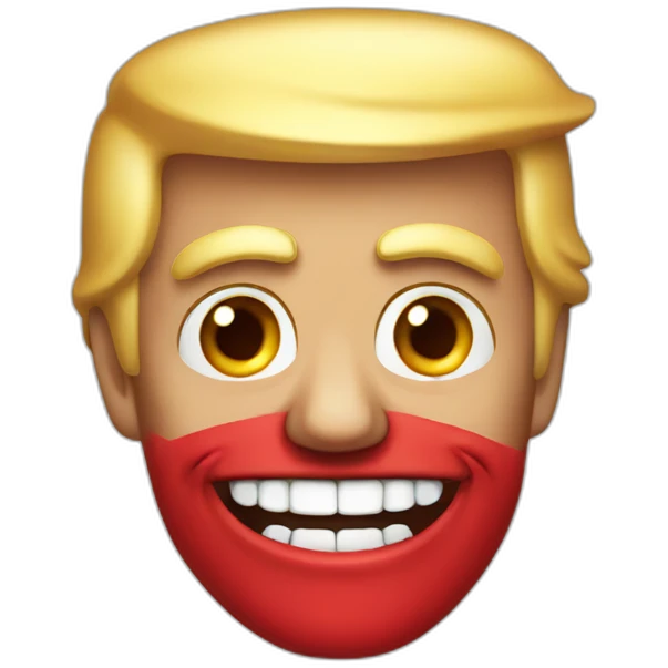 donald trump with red teeth emoji