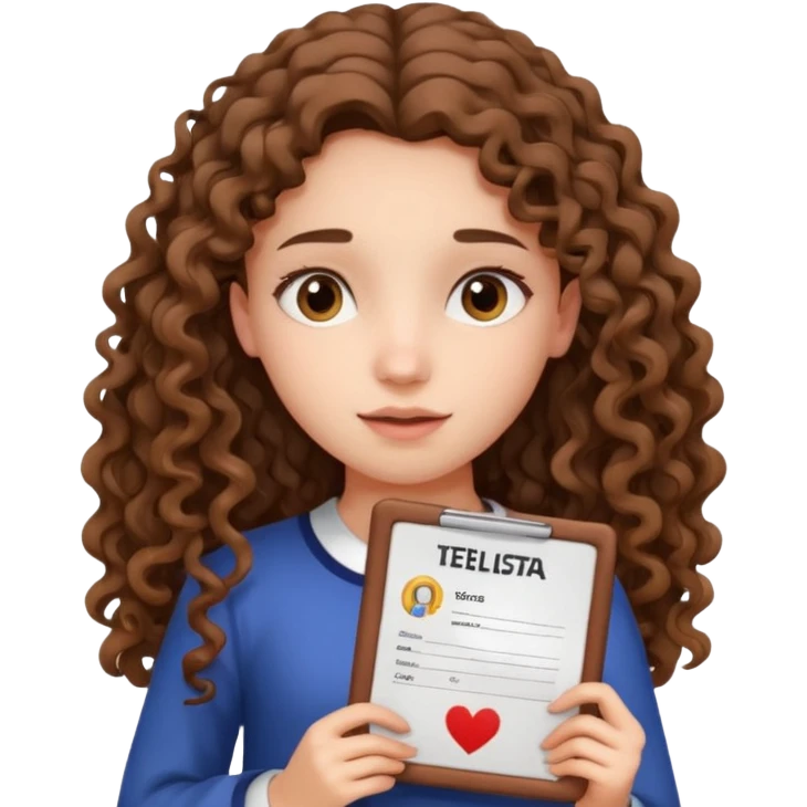 A girl with long curly brown hair very sadly shows an IELTS certificate with a score of 3.0 emoji