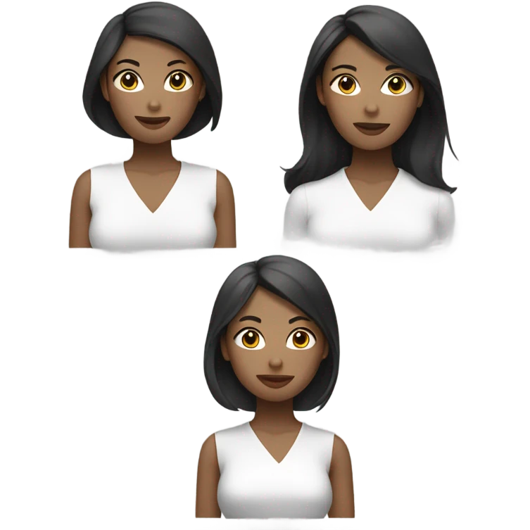 Black white asian ladies emoji