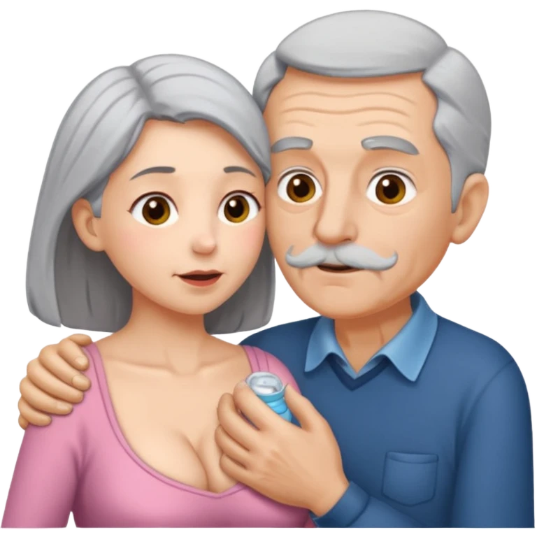 I want an old man with grey hairs sucking the breast of a woman emoji